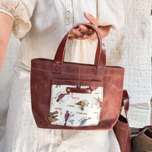 Pipit Tote with Vintage Feedsack: Birds