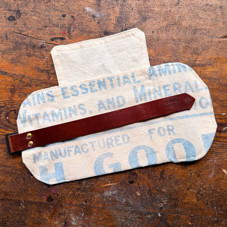 Sendak Nutshell Artist Roll with Vintage Feedsack: Blue Letters