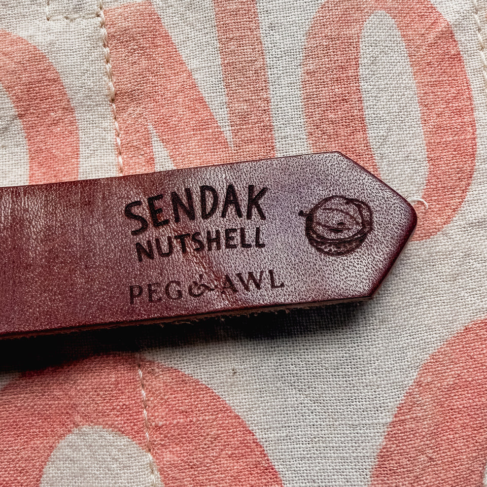 Sendak Nutshell Artist Roll with Vintage Feedsack: Blue Letters