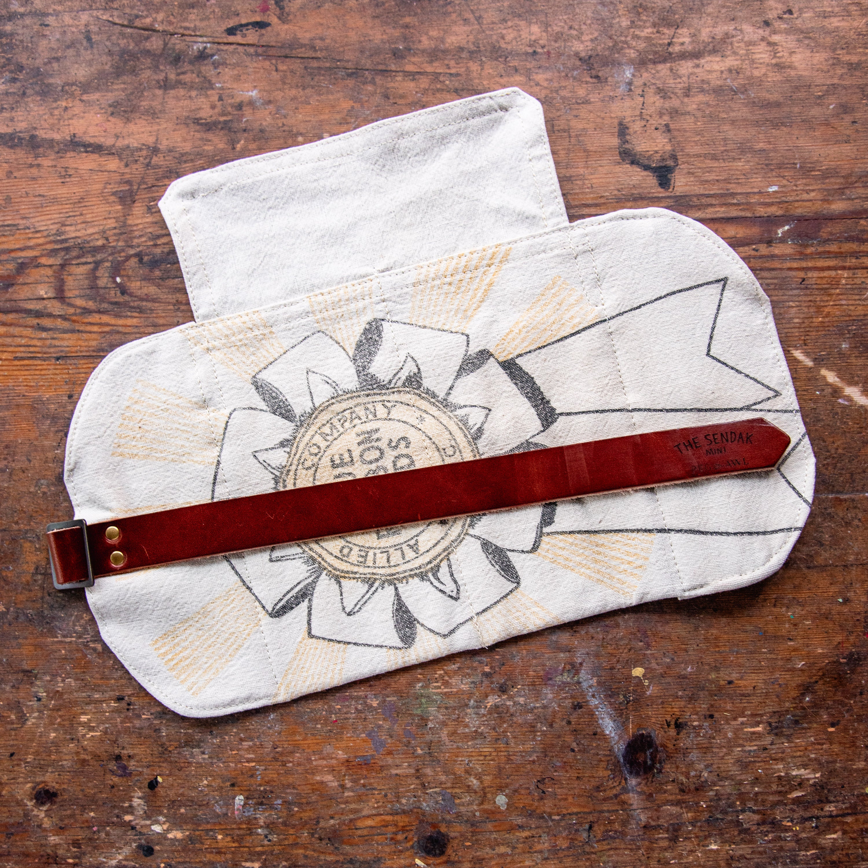 Sendak Mini Artist Roll with Vintage Feedsack: Blue Ribbon