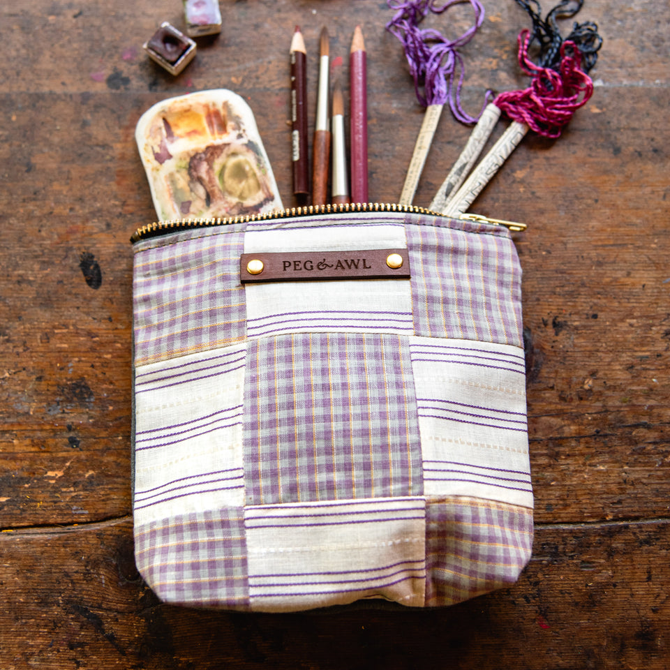 Custom Pouch with Early 1900s Quilt Block: Camila