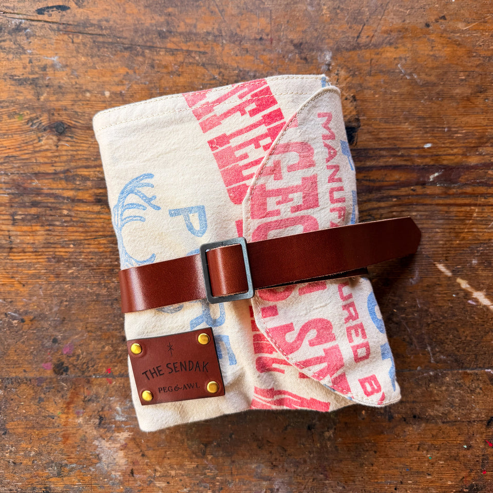 Sendak Artist Roll with Vintage Feedsack: Deer