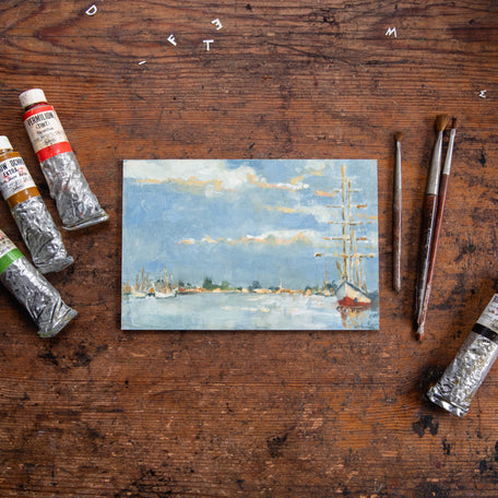 Framed Original Plein Air Painting by Walter Kent: Den Helder, Netherlands 2023