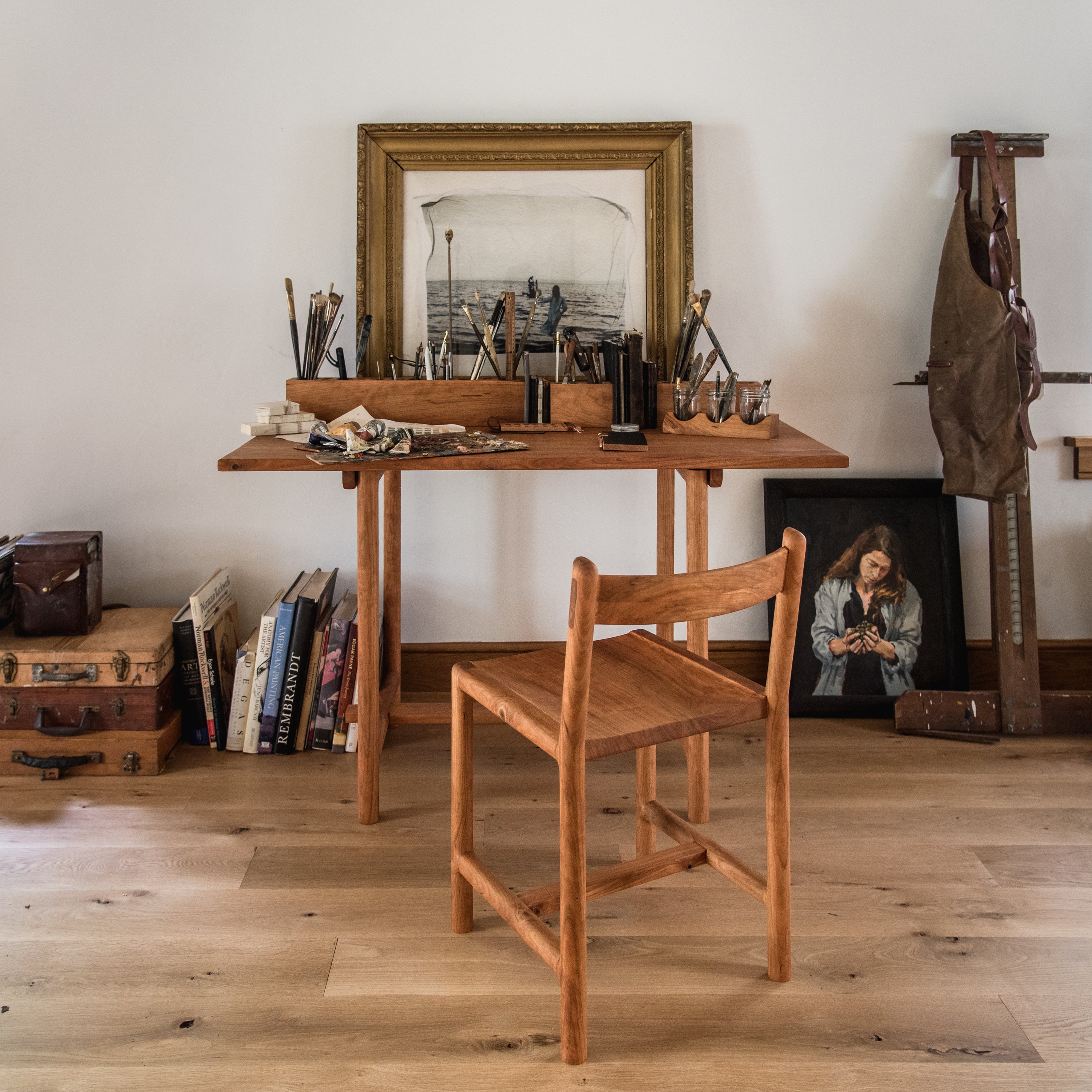 Bartram Cherry Steinbeck Desk and Joad Chair Set