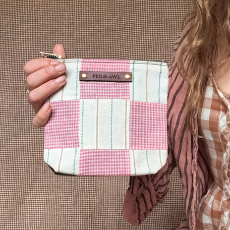 Custom Pouch with Early 1900s Quilt Block: Dottie