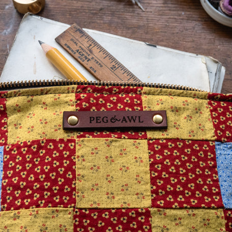 Custom Pouch with Early 1900s Quilt Block: Efron