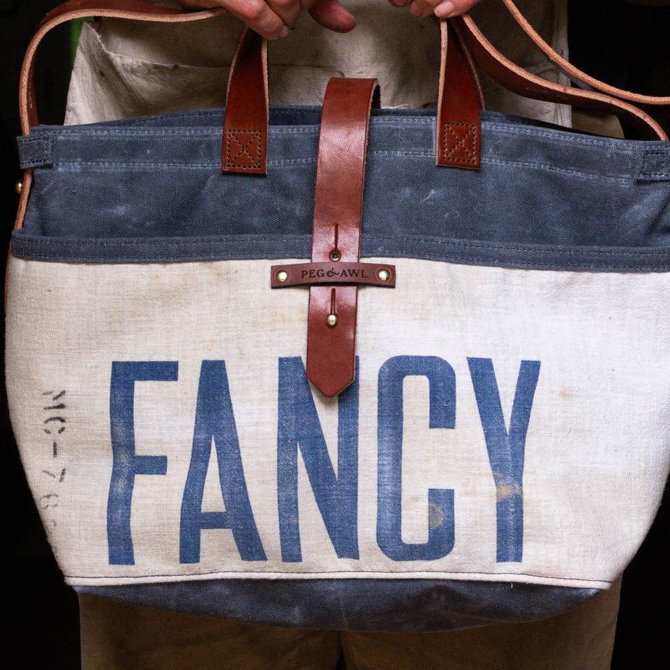 Standard Tote with Vintage Grass Seed Bag: Fancy