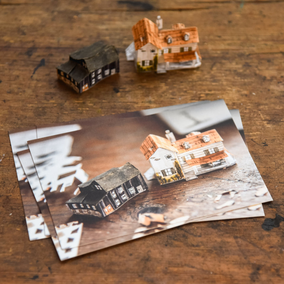 4 Postcards: The Five Acre Wood Paper Buildings