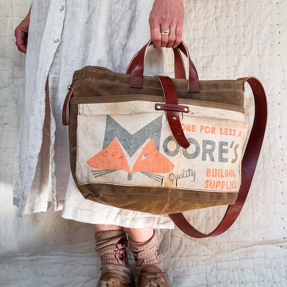 Standard Tote with Mid-Century Hardware Store Apron: Fox Apron