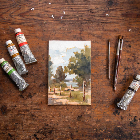 Framed Original Plein Air Painting by Walter Kent: Golden Eagle Campground