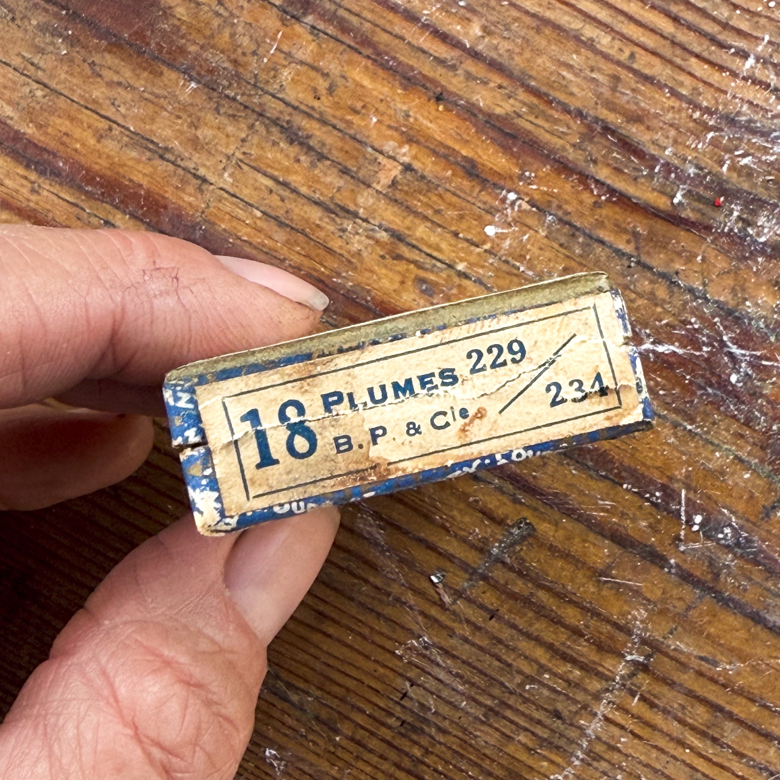 Vintage Box of Pen Nibs from France: No. 229/234