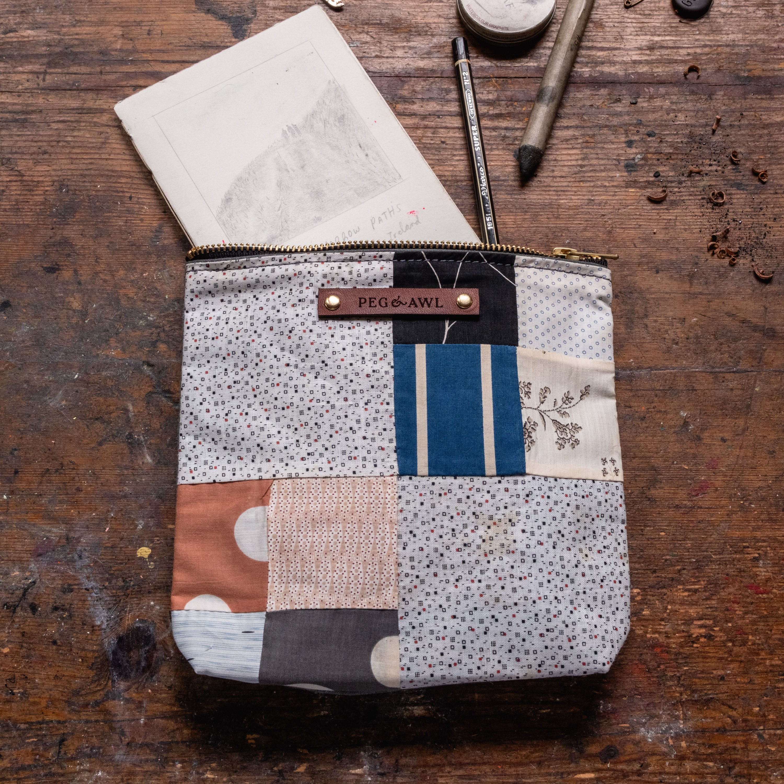 Pouch with Late 1800s Orphan Squares: Korben