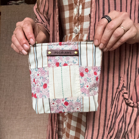 Custom Pouch with Early 1900s Quilt Block: Lenore