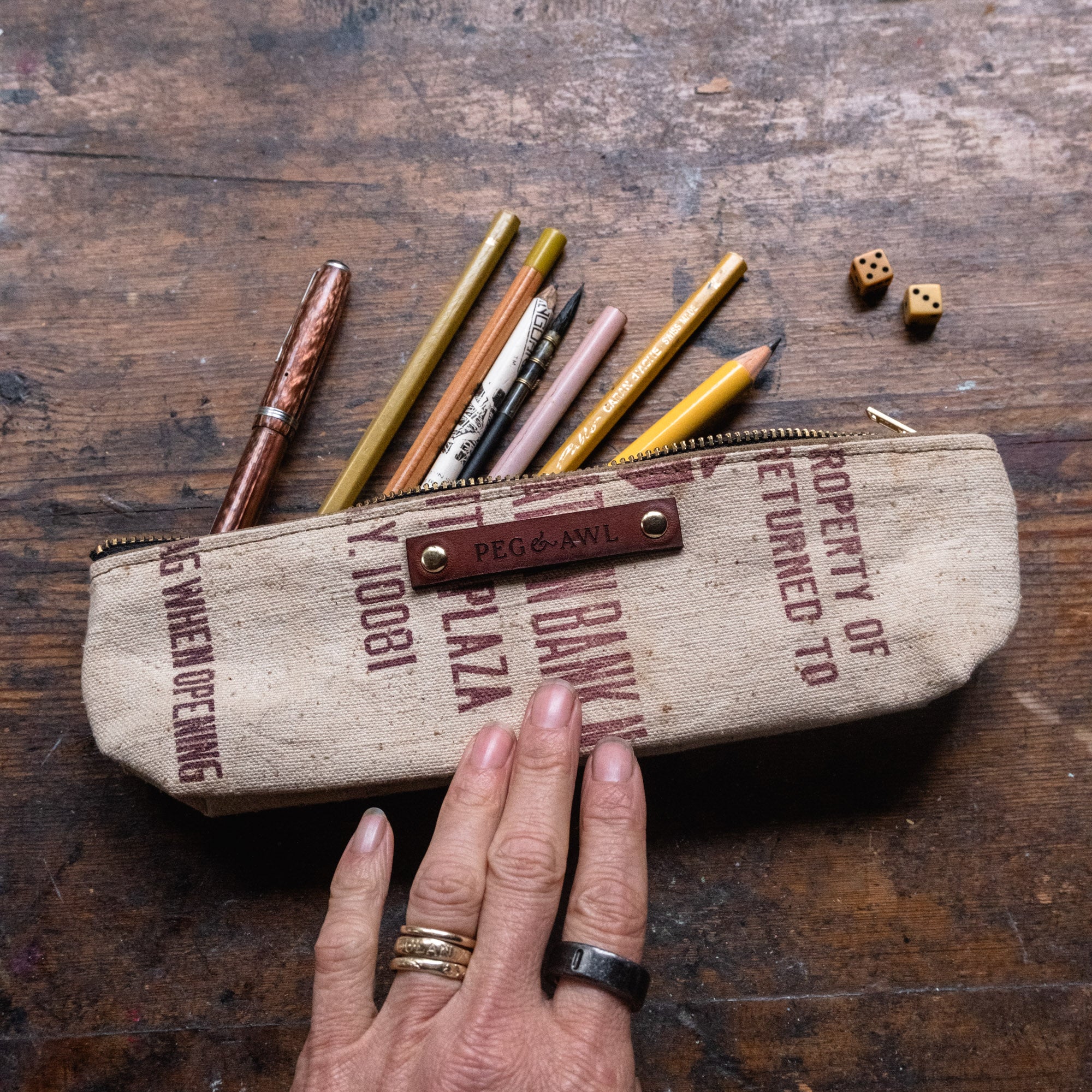 Pouch with 1960-70s Manhattan Bank Bag