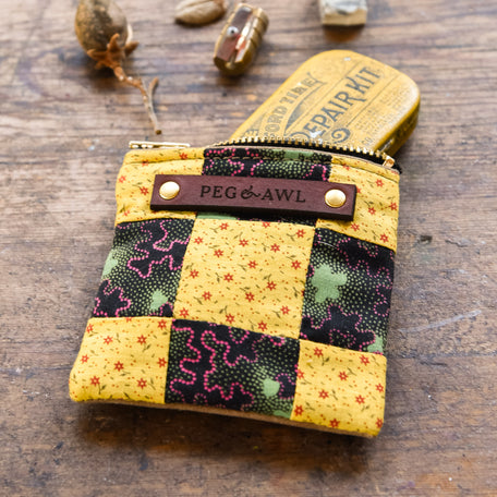Custom Pouch with Antique Quilt Block: Nellie