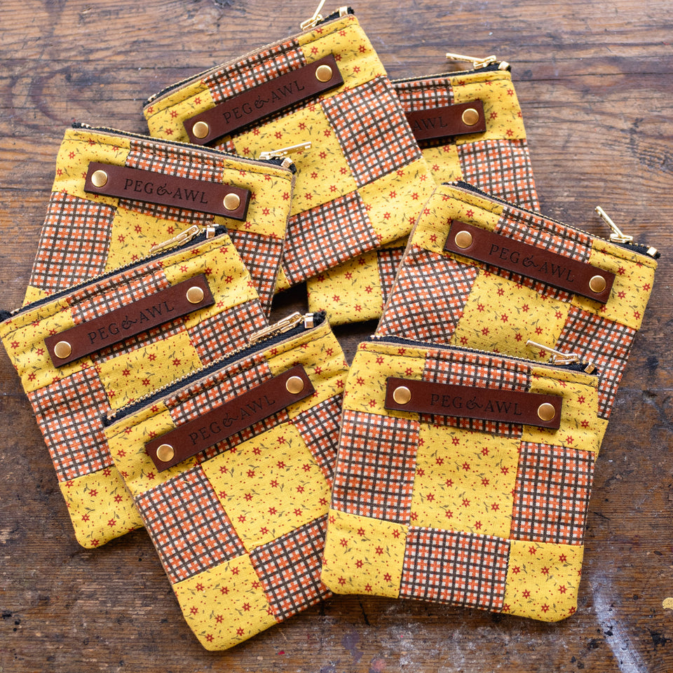 Custom Pouch with Antique Quilt Block: Nessa