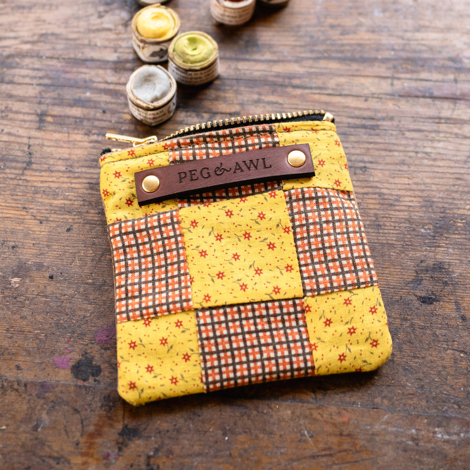 Custom Pouch with Antique Quilt Block: Nessa
