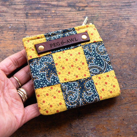 Custom Pouch with Antique Quilt Block: Nivea