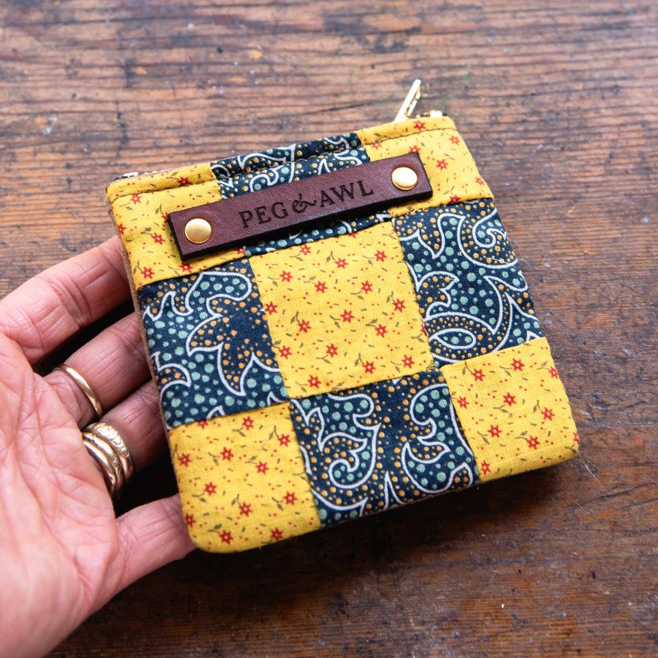 Custom Pouch with Antique Quilt Block: Nivea