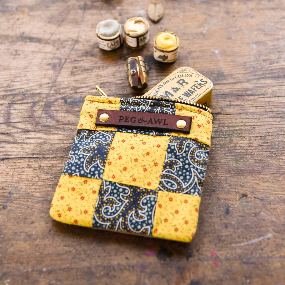 Custom Pouch with Antique Quilt Block: Nivea