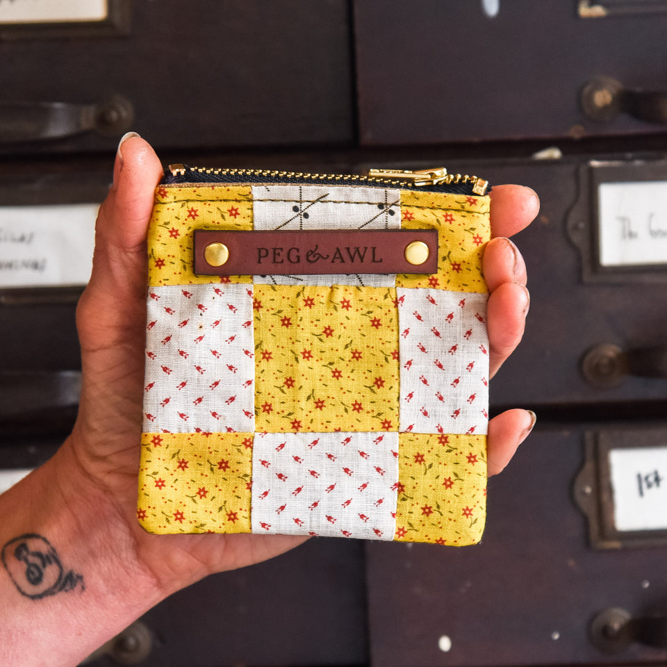 Custom Pouch with Antique Quilt Block: Nathalie