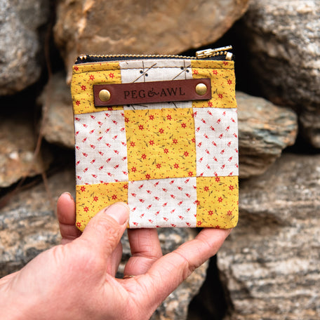 Custom Pouch with Antique Quilt Block: Nathalie