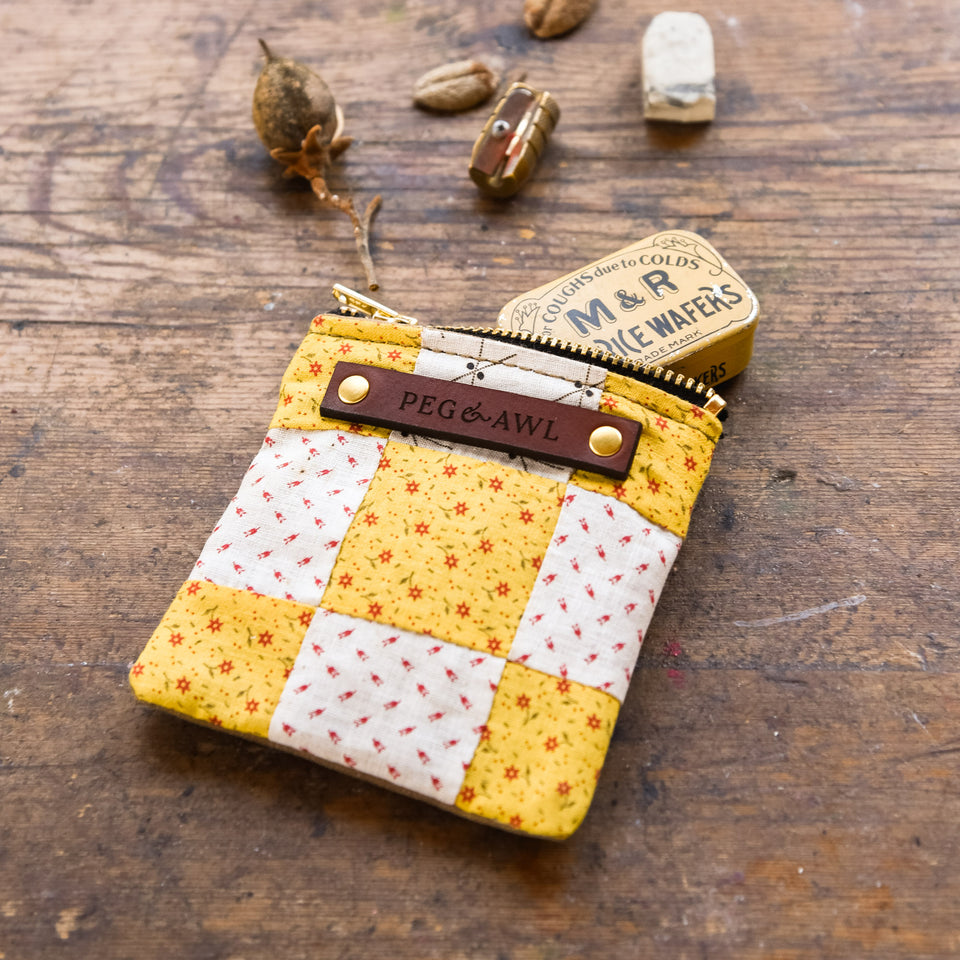 Custom Pouch with Antique Quilt Block: Nathalie