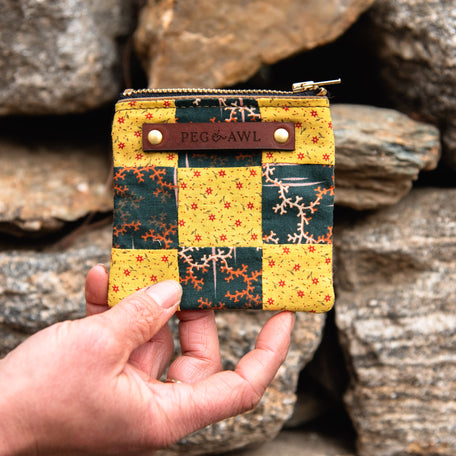 Custom Pouch with Antique Quilt Block: Nava