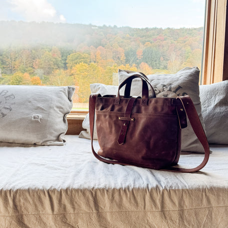 Waxed Canvas Tote in Sumac