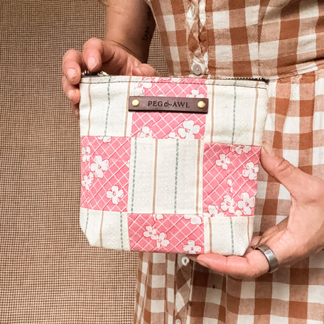Custom Pouch with Early 1900s Quilt Block: Nico