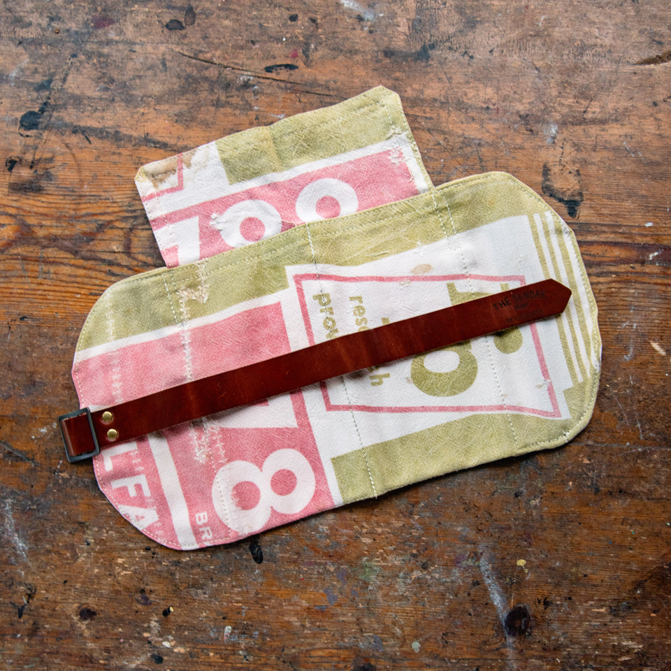 Sendak Mini Artist Roll with Vintage Feedsack: Red + Green No. 2