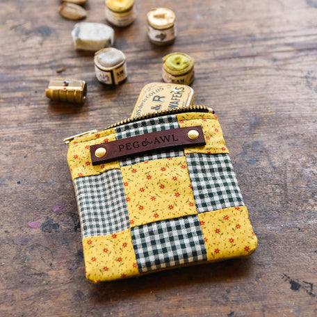 Custom Pouch with Antique Quilt Block: Noelle