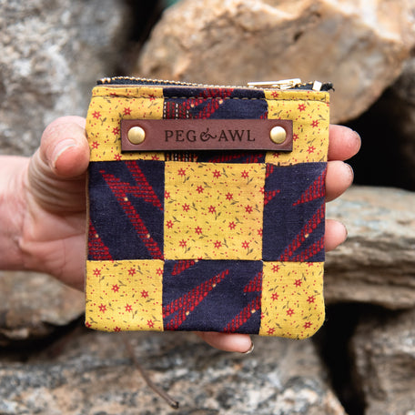 Custom Pouch with Antique Quilt Block: Noon
