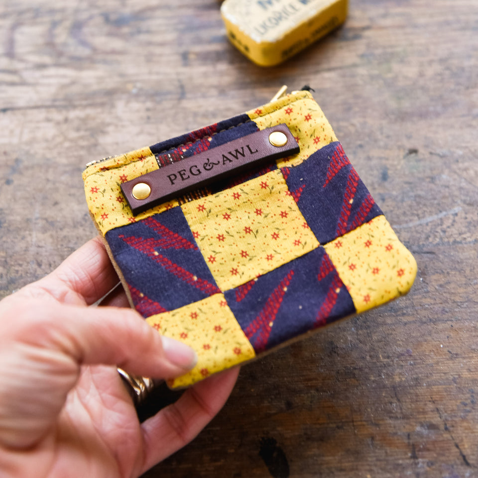 Custom Pouch with Antique Quilt Block: Noon