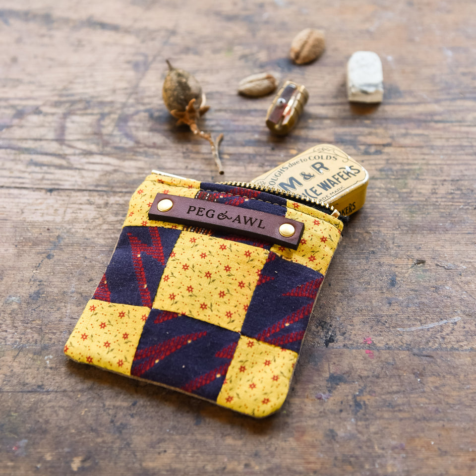 Custom Pouch with Antique Quilt Block: Noon