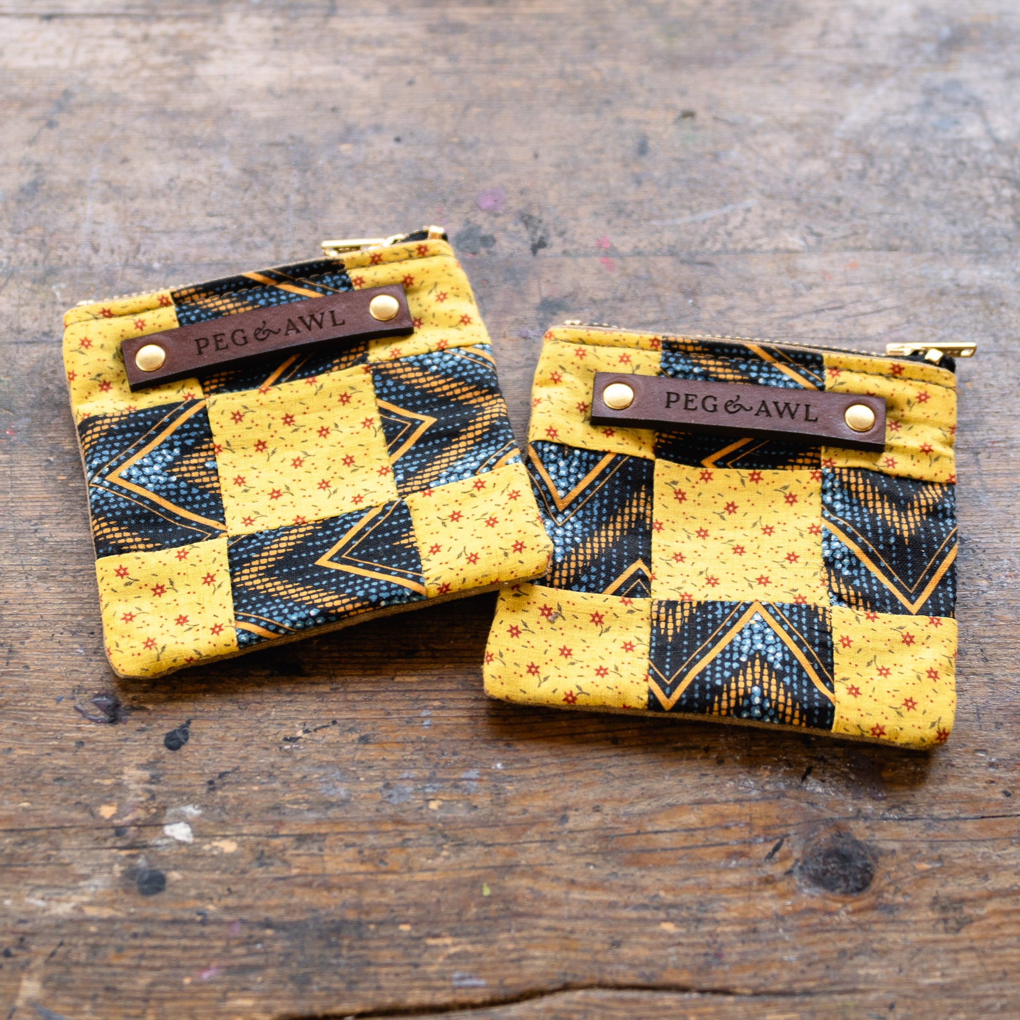 Custom Pouch with Antique Quilt Block: Nora