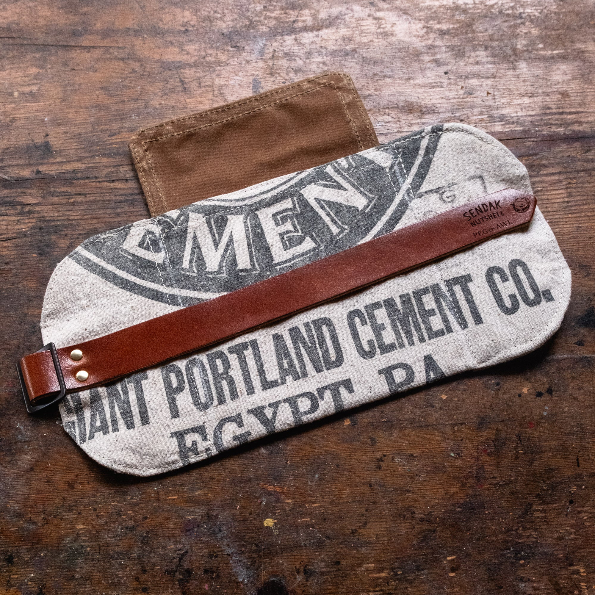 Sendak Nutshell with Early 1900s Cotton Cement Bag: Portland