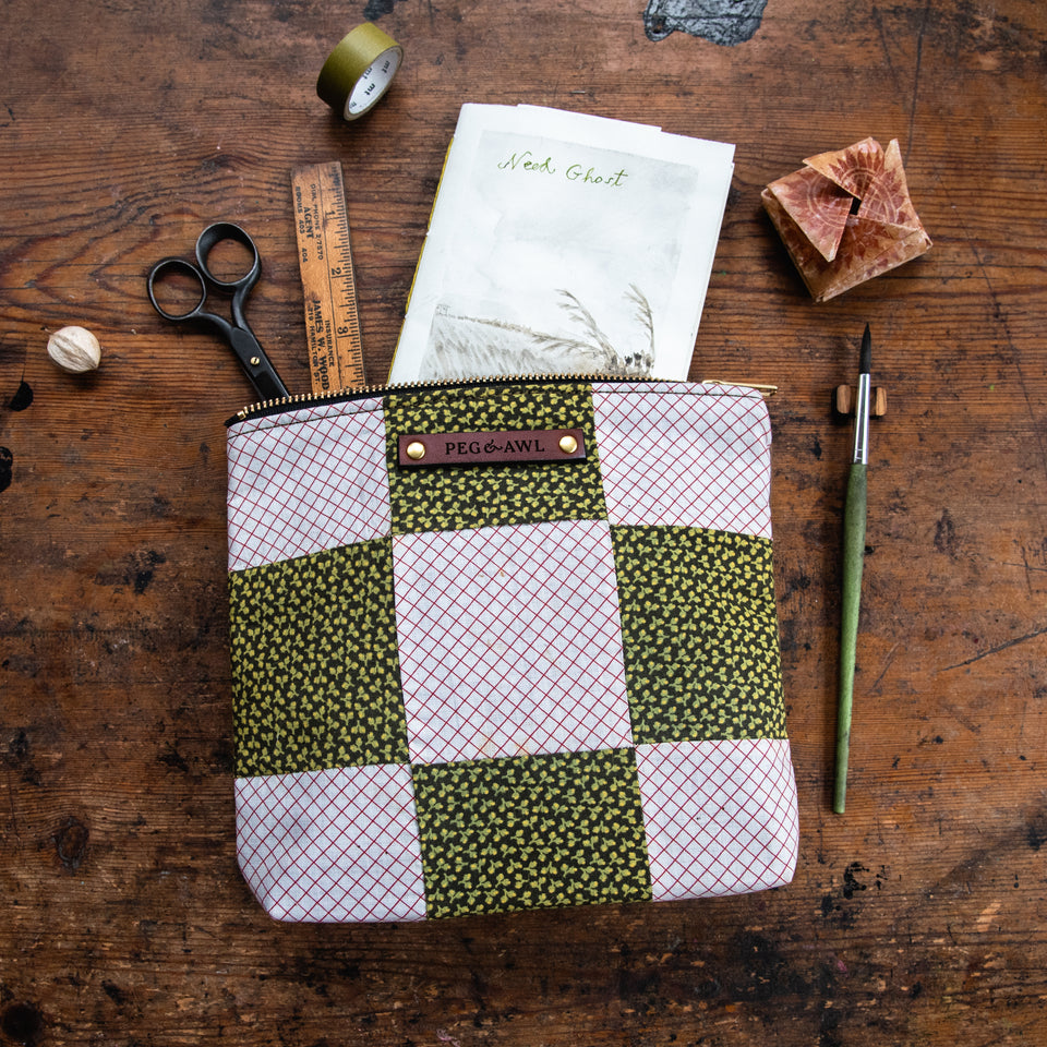 Custom Pouch with 1800s Quilt Block: Ambrose
