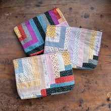 Maker Pouch with 1900s Log Cabin Patchwork Quilt: Ameliana