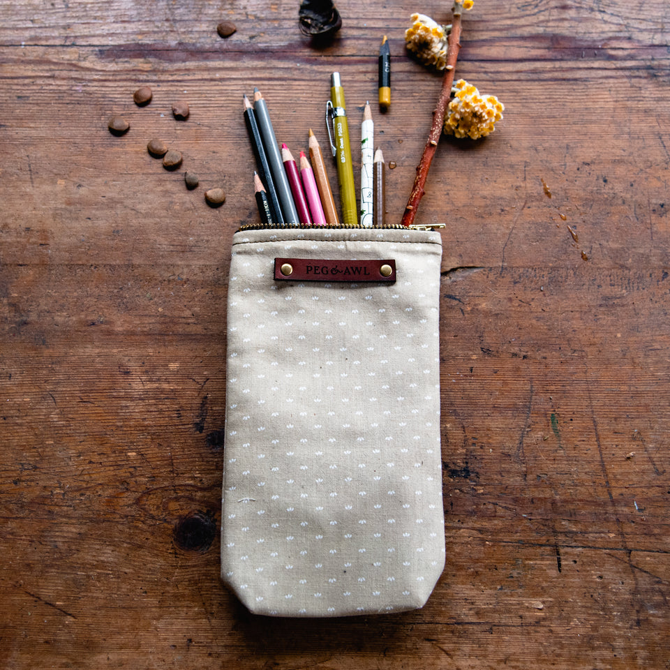 Scribbler Pouch with Vintage 1980s Cotton: Tilly