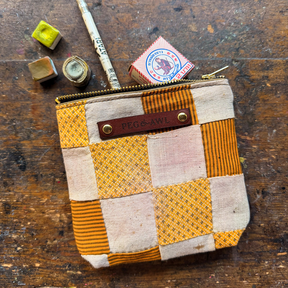 Pouch with Late 1800s Quilt Block: Regina