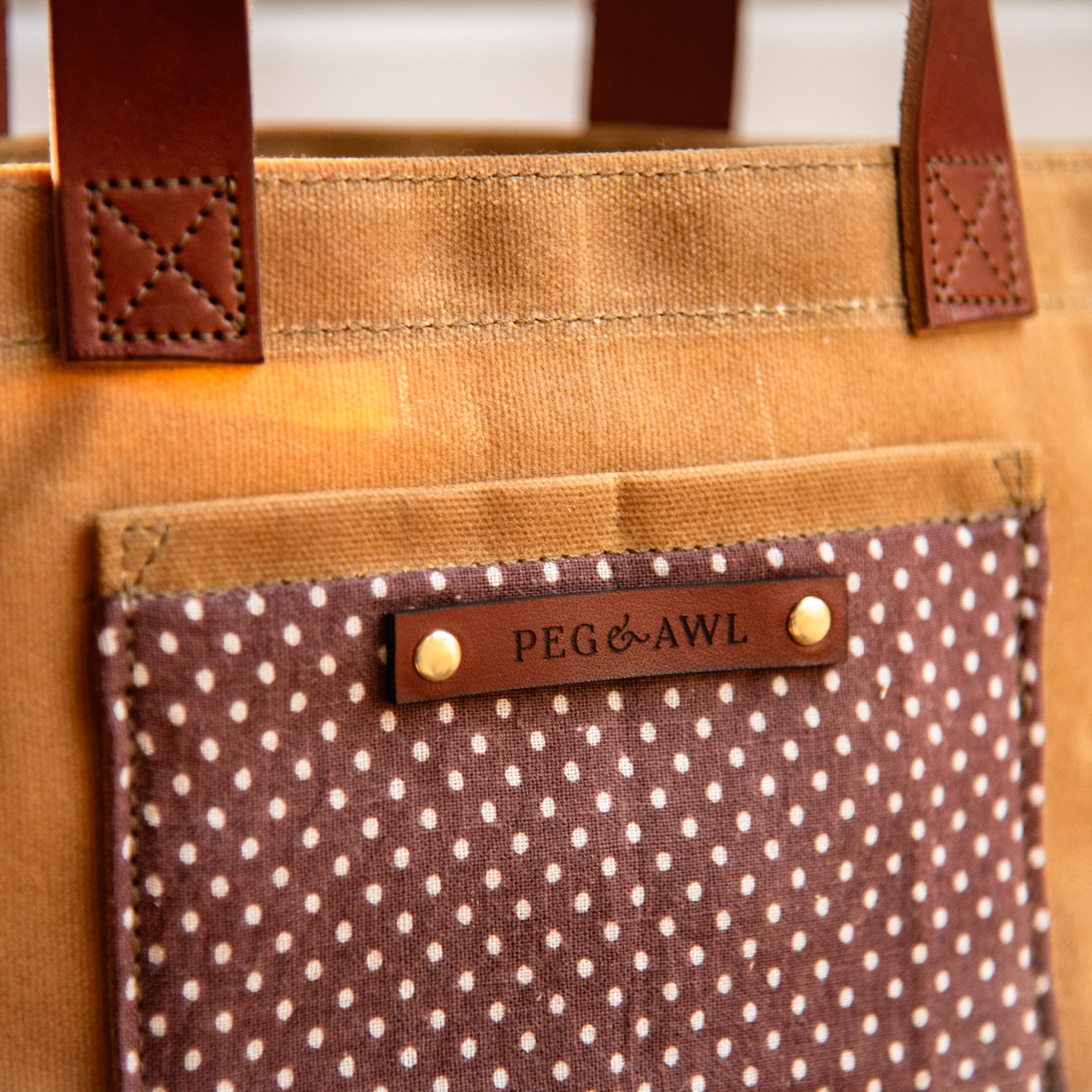 Pipit Tote with Purple Brown Polka Dots!: Rhys