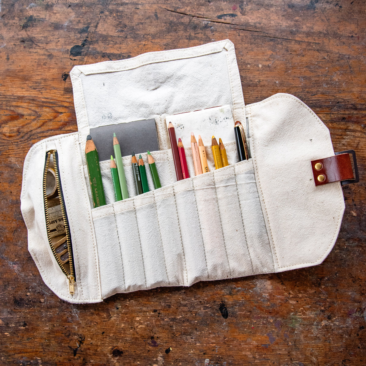 Sendak Mini Artist Roll with Vintage Feedsack: Rice – Peg and Awl