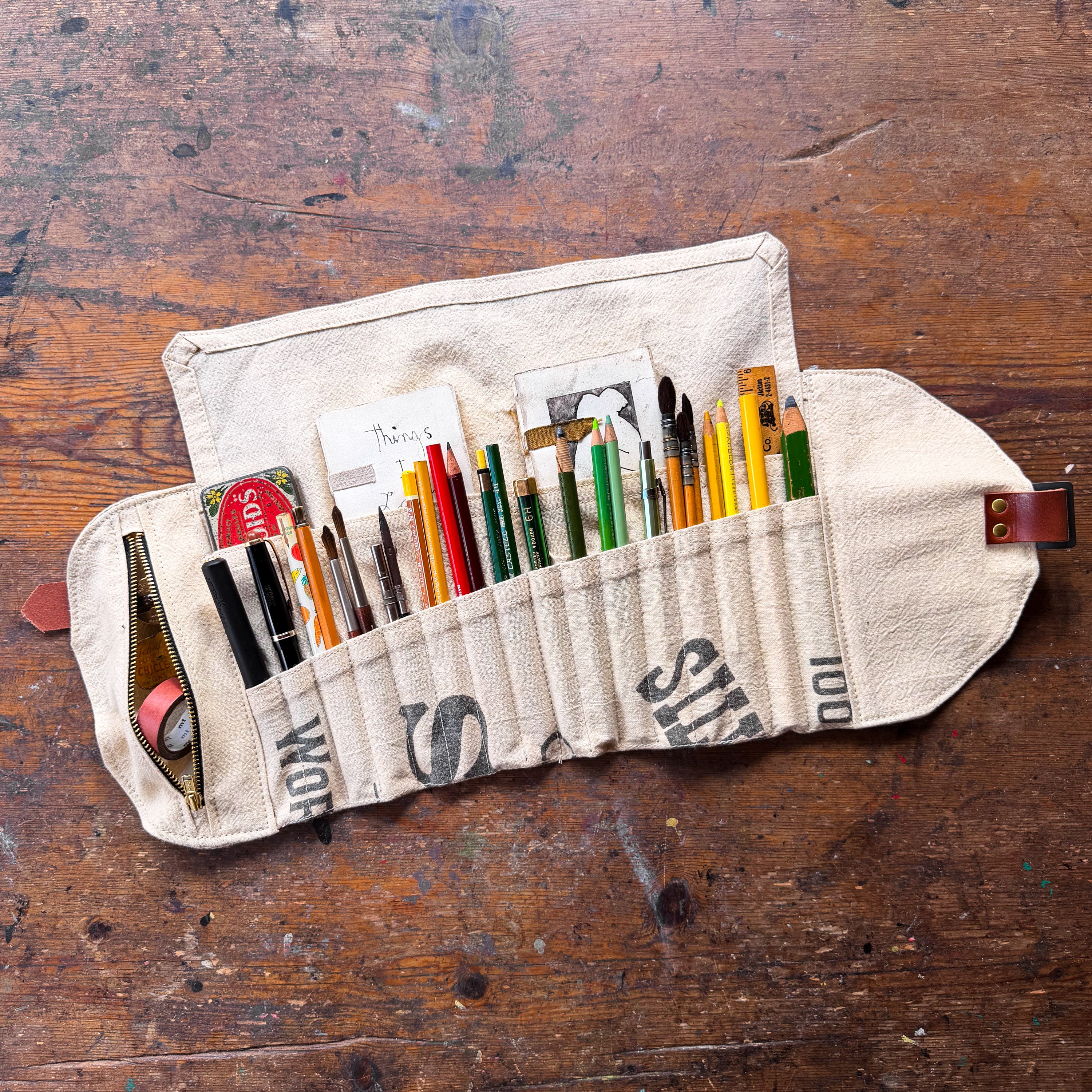 Sendak Artist Roll with Vintage Feedsack: Salt