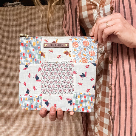 Custom Pouch with Early 1900s Quilt Block: Seamus
