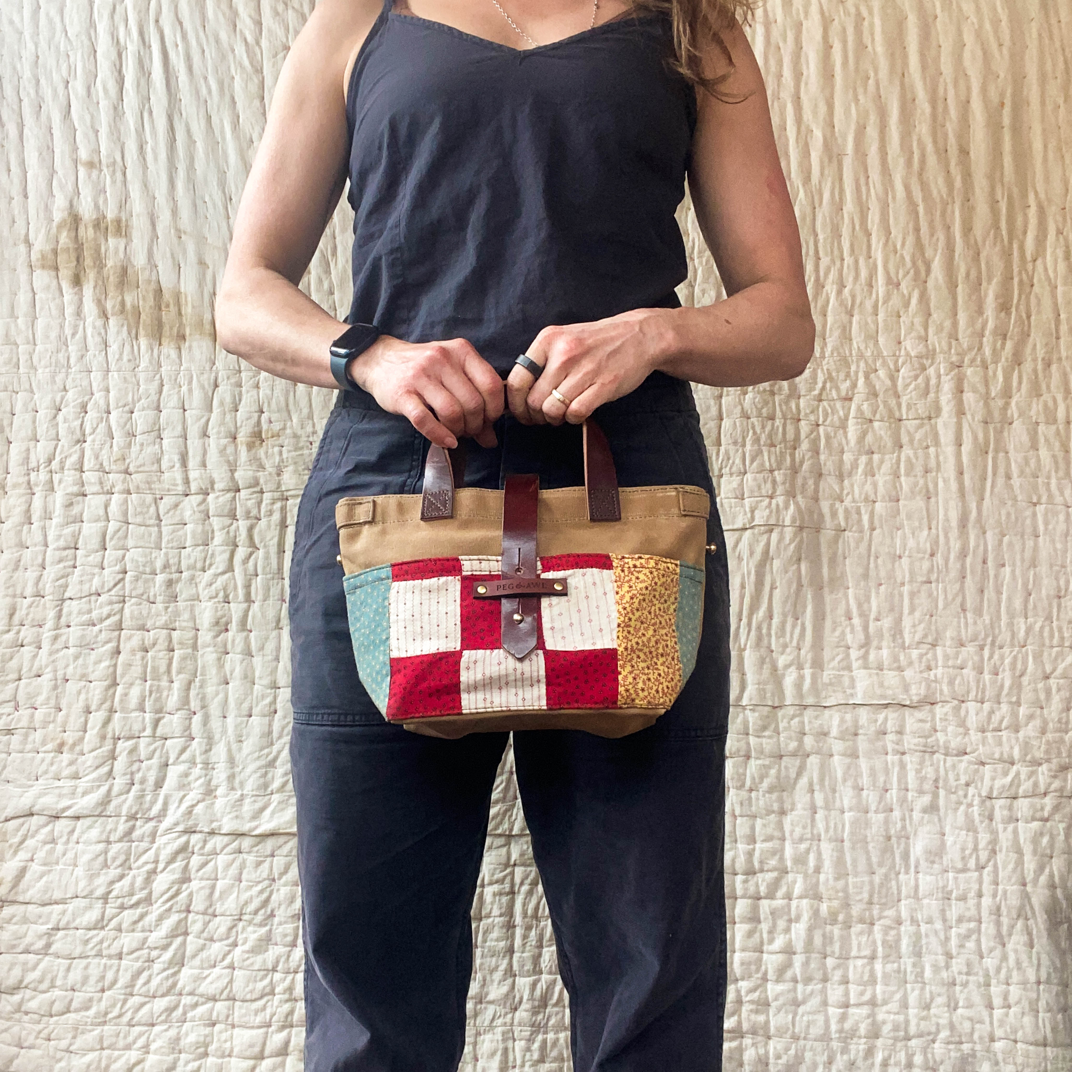Mini Tote with Early 1900s Quilt: Katie