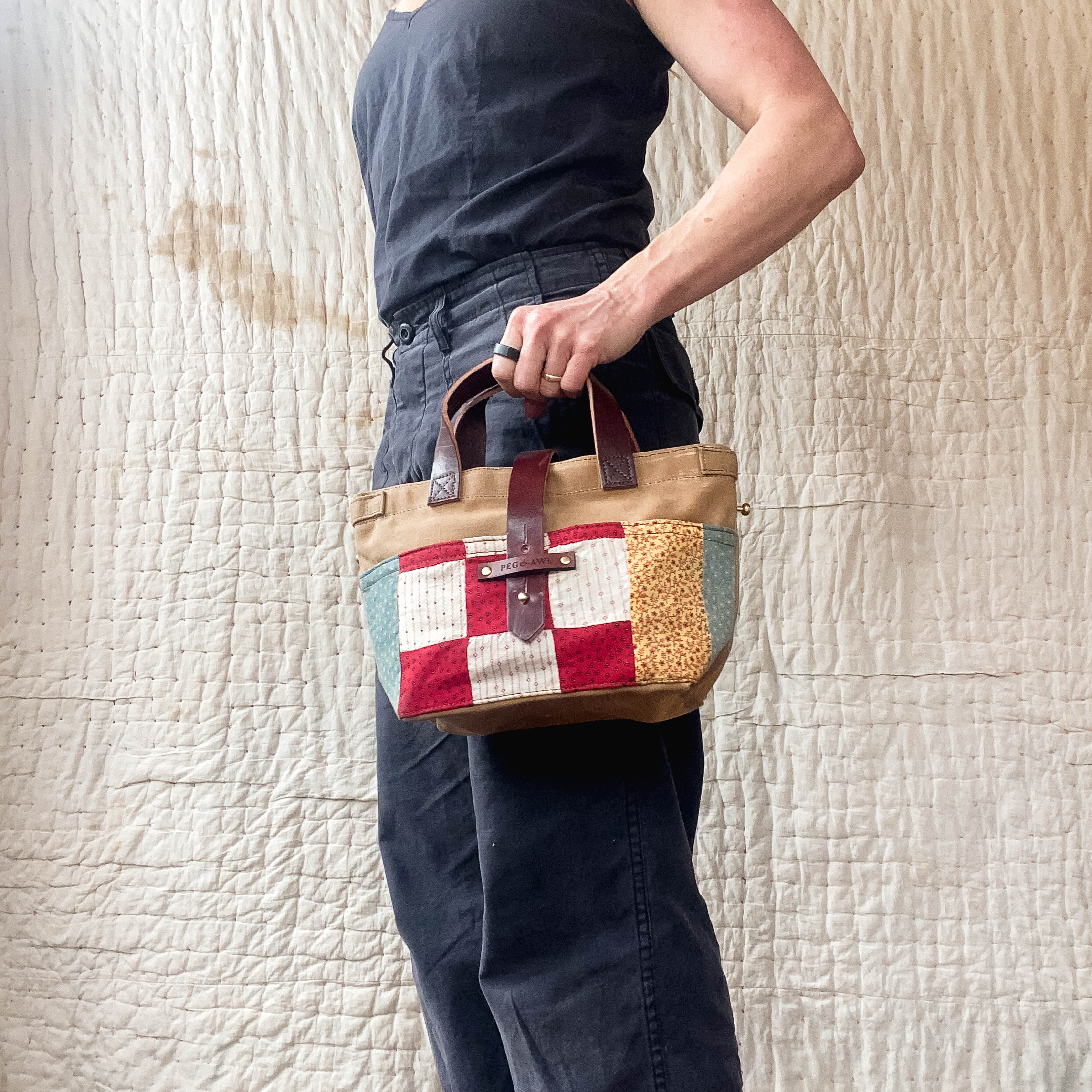Mini Tote with Early 1900s Quilt: Katie