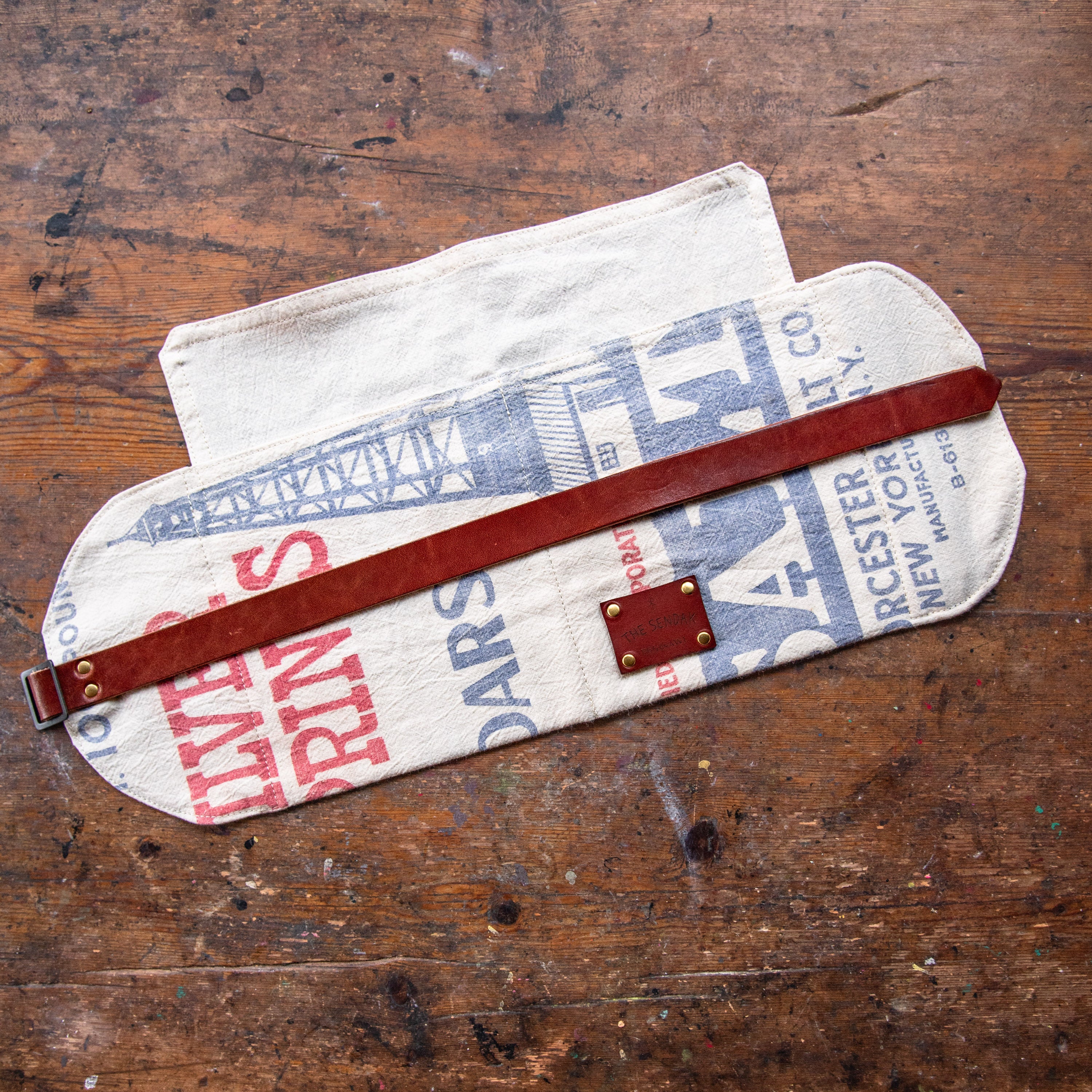 Sendak Artist Roll with Vintage Feedsack: Tower