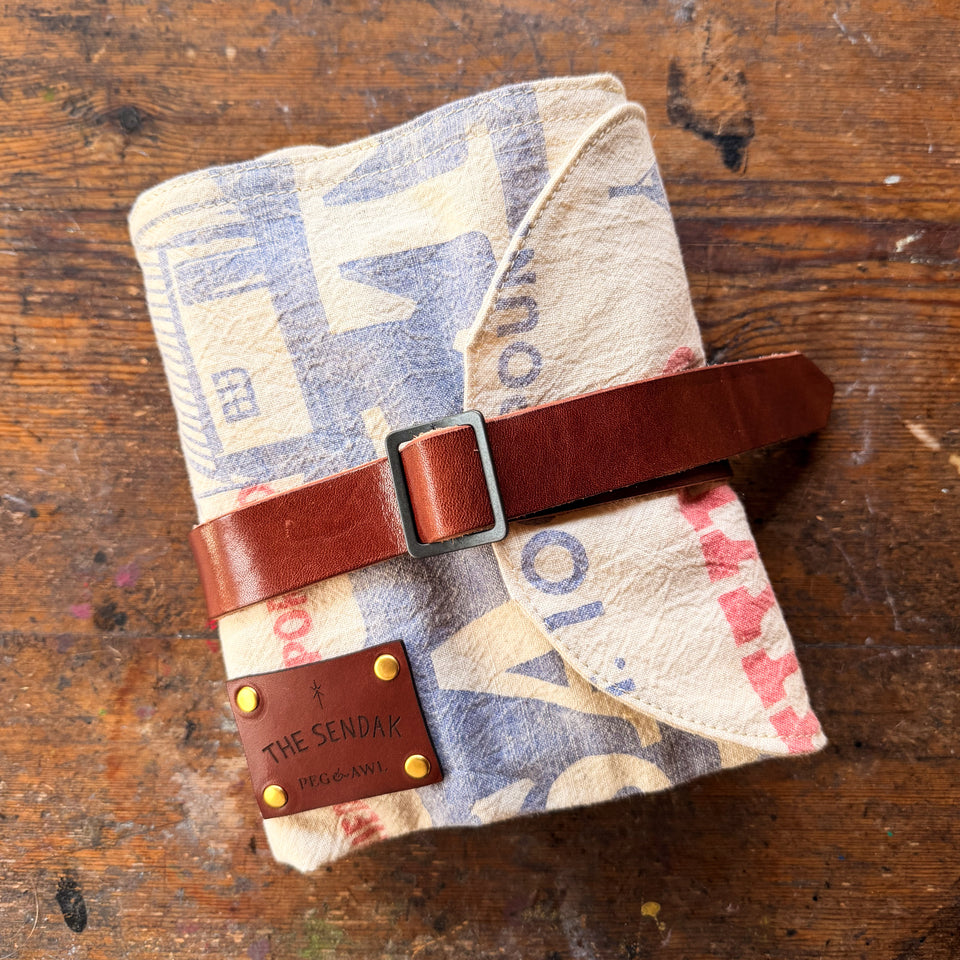 Sendak Artist Roll with Vintage Feedsack: Tower