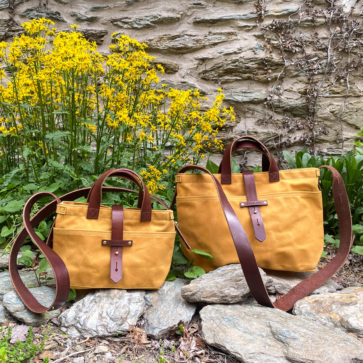 Mini Waxed Canvas Tote in Marigold – Peg and Awl